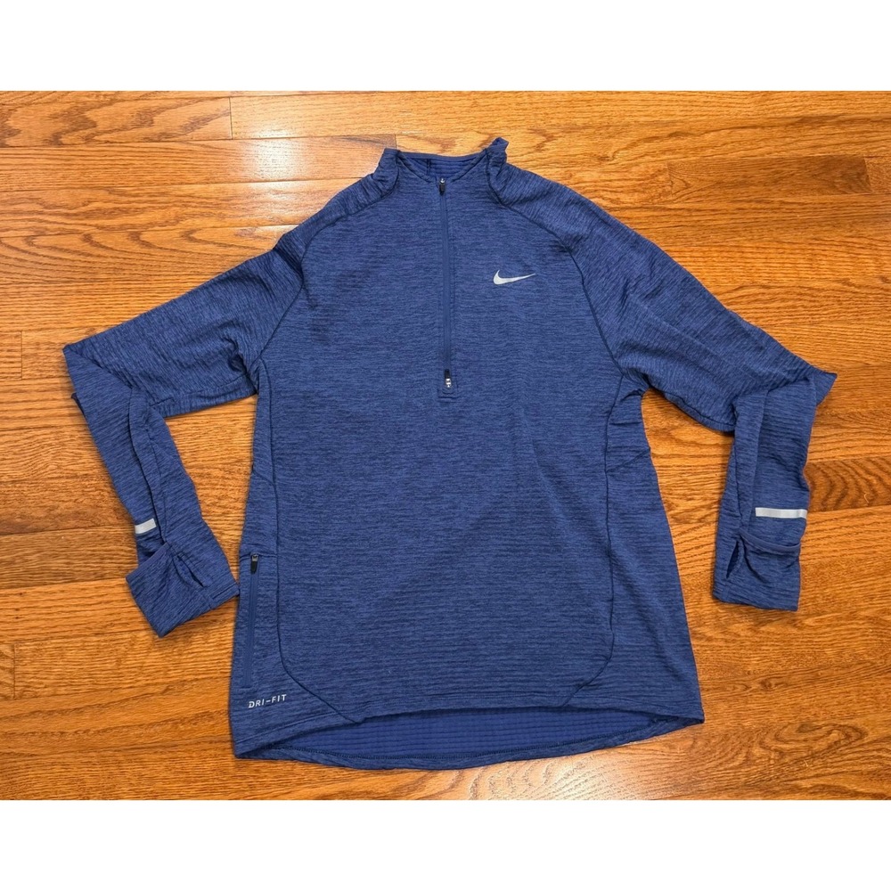 Nike‎ Sphere Element 1/2 Zip Running Shirt Pullover Mens Medium Blue 683906-508